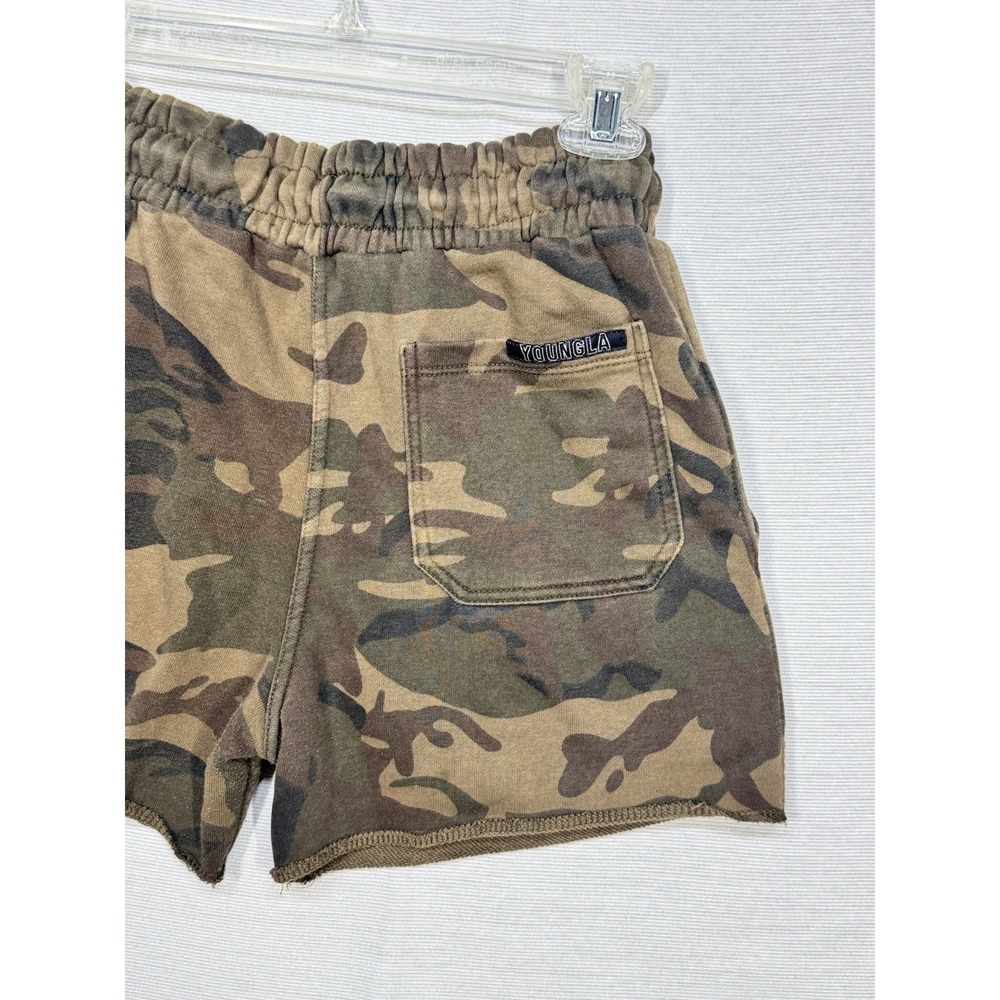 YoungLA Mens Lounge Short Sz M Green Camo Running Gym Workout 4" Ins - Picture 12 of 16